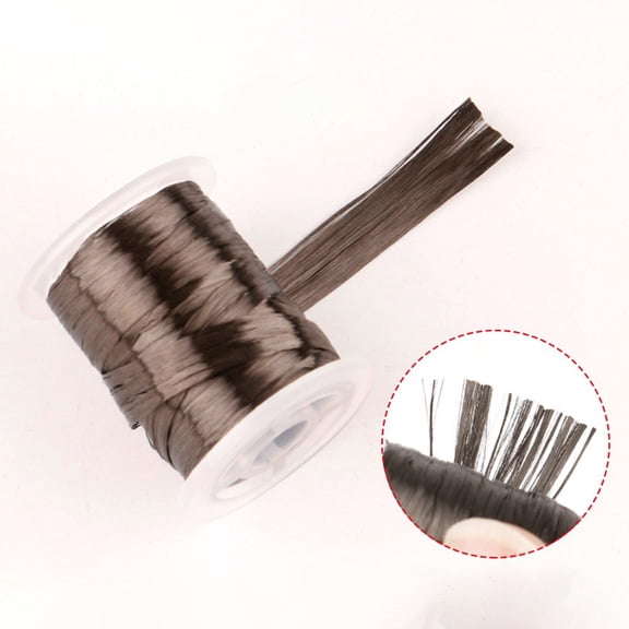 Fishing Rod Guide Ring Wrapping Thread for Rod Building and Repair, Carbon Fibre Whipping Line to Attach Eyelets and Reel Seats, Dark Silver, 1.5m per Roll