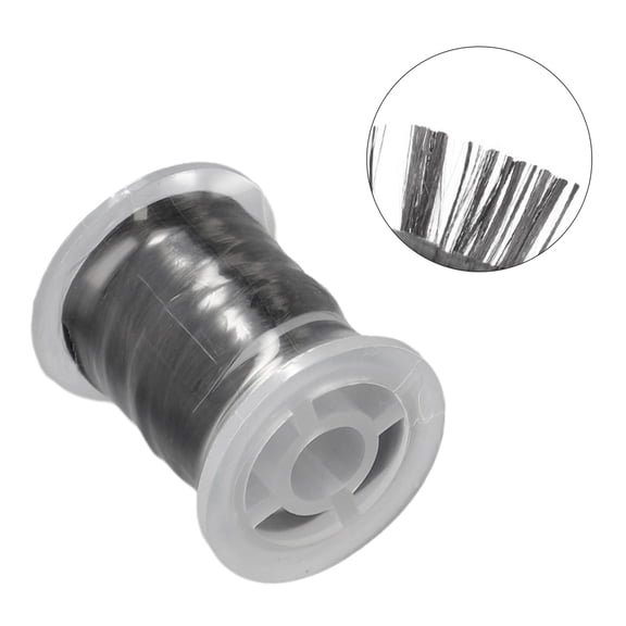 Fishing Rod Guide Ring Wrapping Thread for Rod Building & Repair, Carbon Fibre Whipping Line to Attach Eyelets, Dark Silver, 1.5m per Roll
