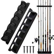 Fishing Rod Holder, EEEkit Vertical 6-Rod Fish Rod Rack, Easily Installed Wall Mounted Fishing Rod Rack for Garage DIY Fishing Gear Fishing Gift, Fishing Pole Holder Rack