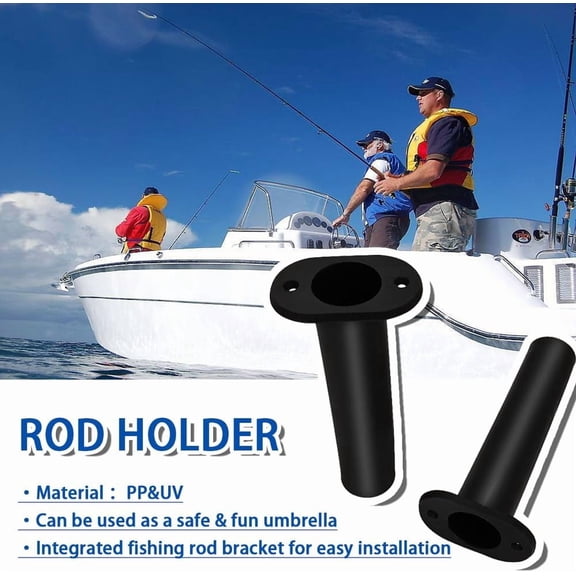Fishing Rod Holder Plastic with  90  Flush Mount 2PCS for Yacht and Boats