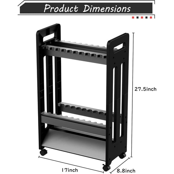 Fishing Rod Holder for 16 Rods, Vertical Garage Storage with Casters, Fishing Gift for Men