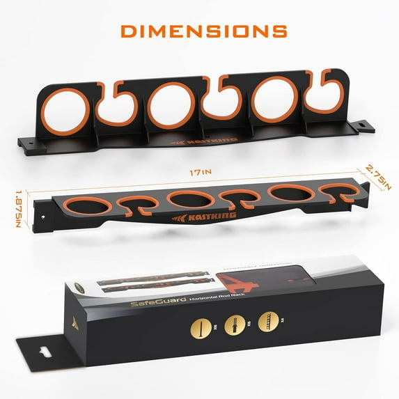 Fishing Rod Holder for Garage, Wall or Ceiling Mounted Storage Organizer Holds 12 Rods in 36 Inches