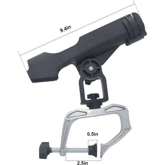 Fishing Rod Holders 2 Pack Boat Canoe Folding Holder 360 Adjustable Large Clamp Opening Fishing Rod Racks Mount on Horizontal or Vertical Side