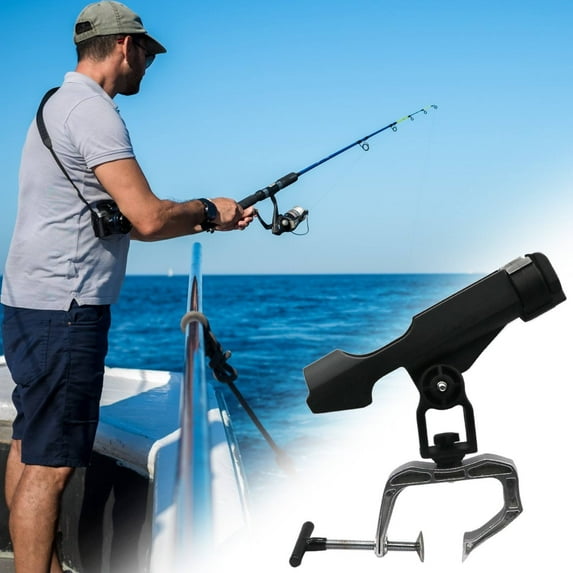Fishing Rod Holders for Boat, Heavy Duty Fishing Rod Holder with Enlarge Clamp, Innovative Dual-V Shaped Design, Fit Round/Square Tube Boat Fishing, Fishing Gear, Fishing Gifts for Men, 9.25x1.57"