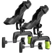Fishing Rod Holders for Boat, Upgraded Fishing Pole Holders with Enlarge Clamp for Most Rod, Adjustable Fishing Rod Rack Fit Round/Square Tubes（2Pack）