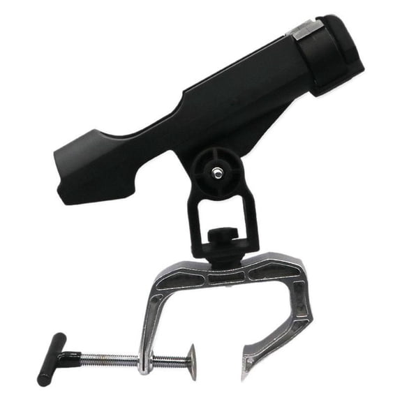 Fishing Rod Holders,Fishing Rod Holder with Clamp,Clamp Opening Fishing Rod Racks,Adjustable Fishing Boat Rods Holder,Heavy-Duty Adjustable Fishing Rod Rack Fit Round/Square Tubes,Black