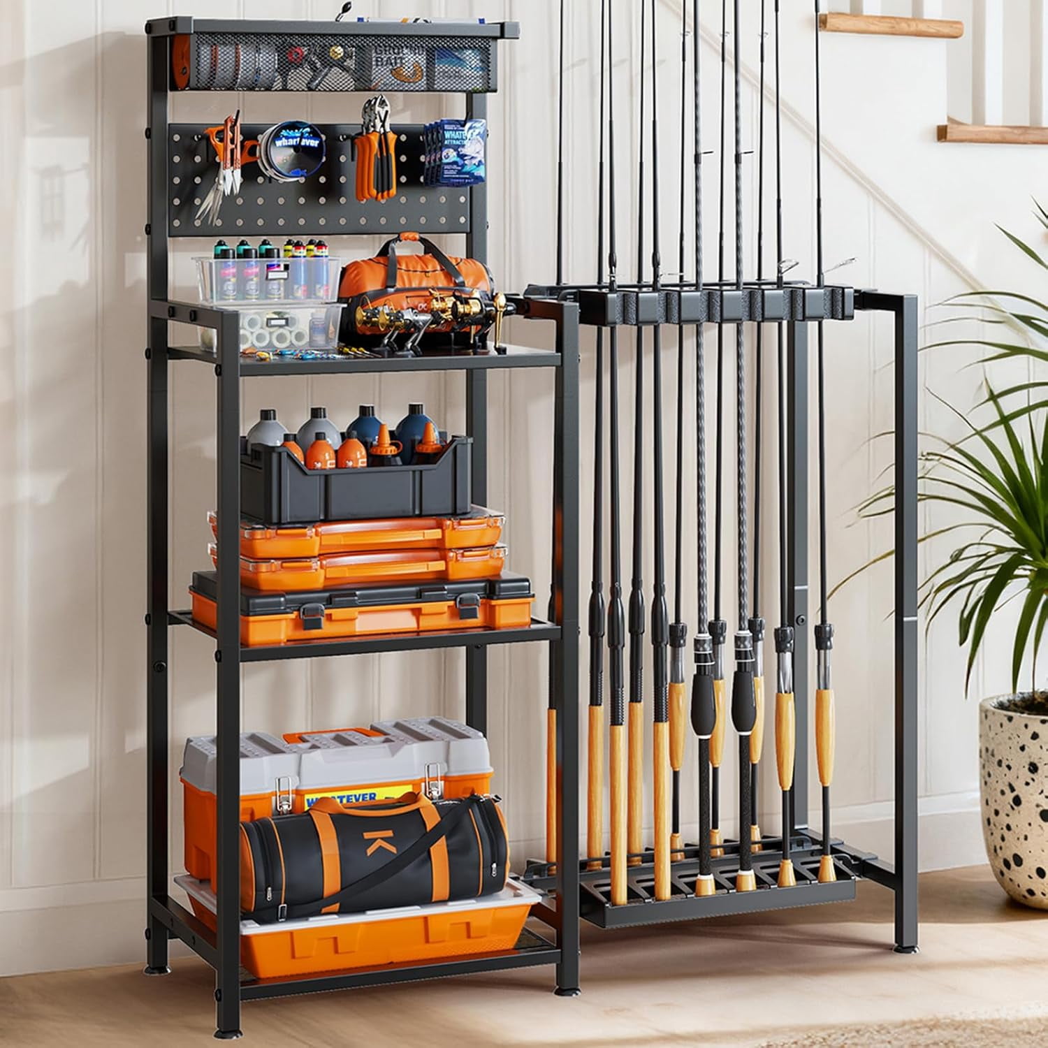basket for fishing pole storage Fishing Rod Racks & Holders