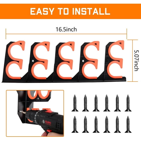 Fishing Rod Holders for Garage, Wall or Ceiling Mounted Storage Rack Holds Up to 10 Rods (2 Pack)