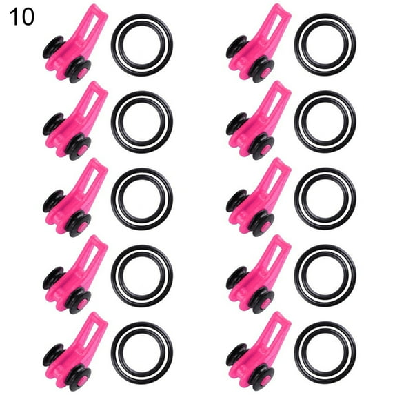 Fishing Rod Hook Keeper with 2 Size Elastic Rubber Rings Fishing Lure Bait Holder Small Fishing Tools Easy Adjustable Plastic Fishing Pole Hook Keeper Springs - 10Pcs/Bag