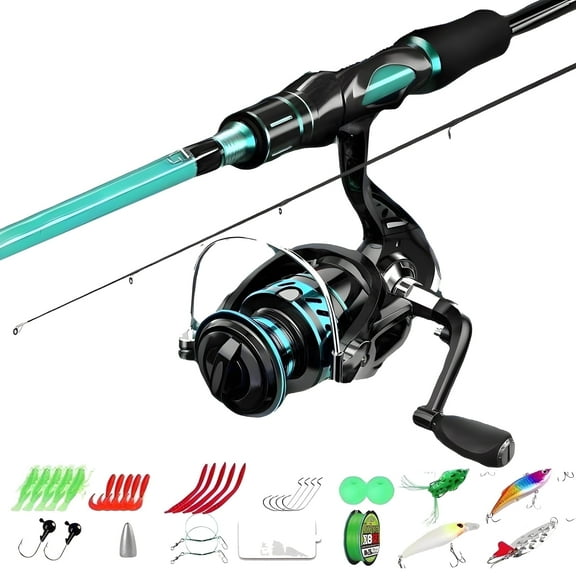 BlueFire 2-Piece Baitcasting Fishing Rod & Reel Combo, 6.8-Foot Carbon Fiber