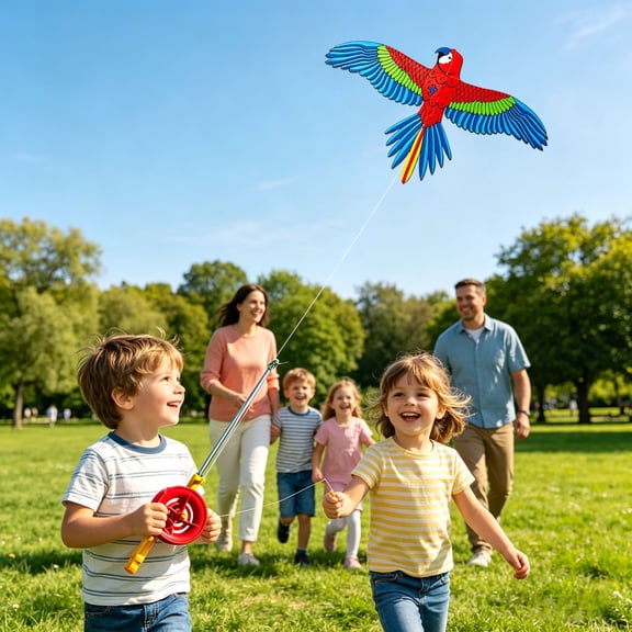 Fishing Rod Kite, Dynamic Wing Butterfly/Eagle Design, Easy-Fly Mini Kite with String, for Outdoor Park, Beach, Family Activities, Beginner-Friendly, Lightweight - 11.8" × 13.8"(Blue)