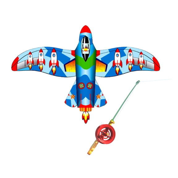 Fishing Rod Kites Dynamic Wing Kites Vacation Outdoor Backyard Toy Family Activity