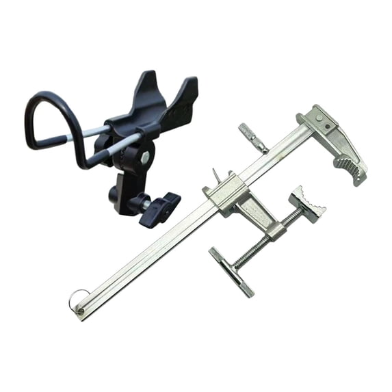 Fishing Rod Mount Gear Clamp on Rod Holder Adjustable Metal Construction Suitable for Boat Bridge Canoe Use
