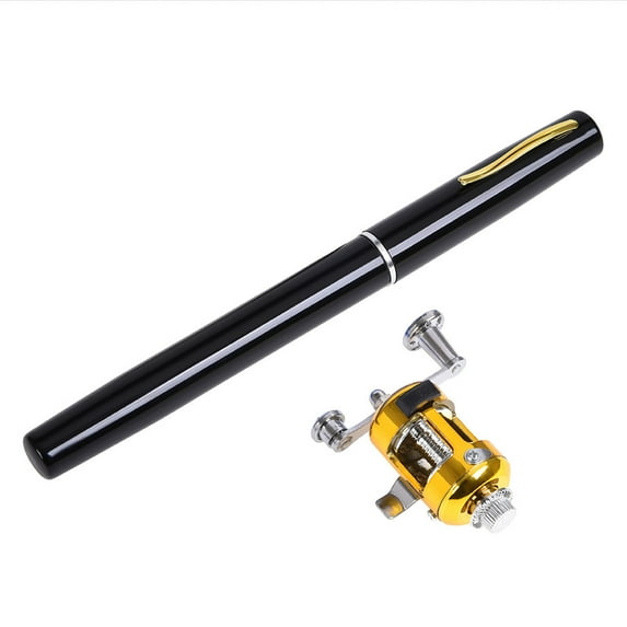 Fishing Rod Pen Design Telescopic Metal Wear-resistant Fishing Reel for Outdoor