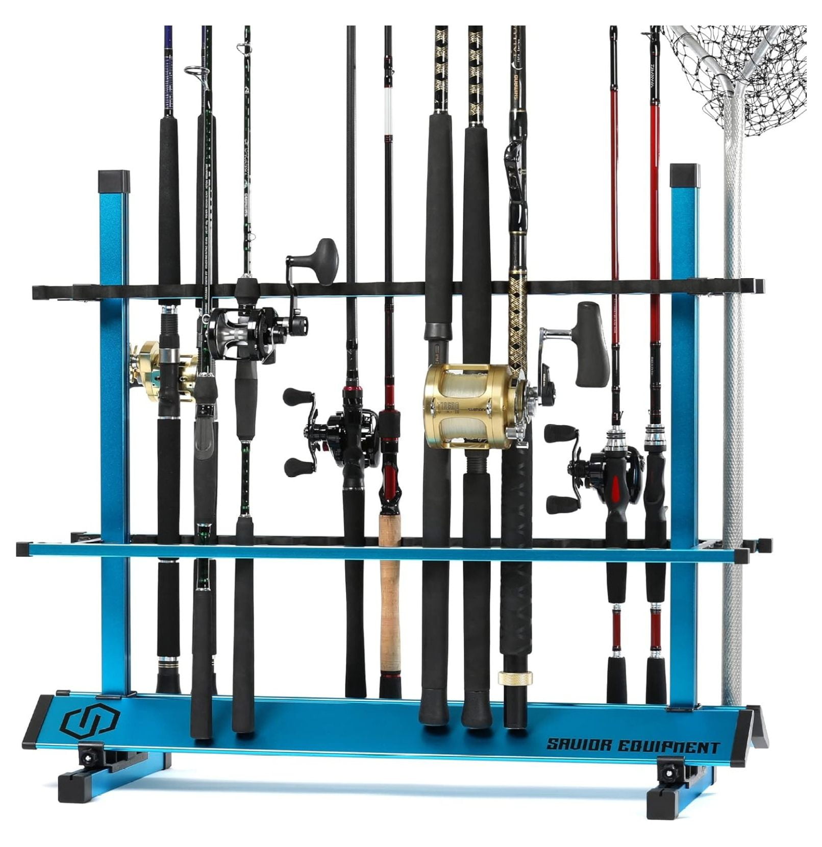 Stand Up Rod Rack Fishing Rod Rack Holder Organizer, Lightweight Aluminum Vertical Fish ...