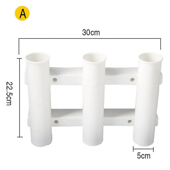 Fishing Rod Racks Holder with Slots Space Saving 3 Tubes Link Mount Bracket for Saltwater Freshwater