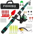 thumbnail image 1 of Fishing Rod and Reel Combo,6.9ft Telescopic Carbon Fiber Fishing with Pole Carrier Bag Spinning Reel Lures Hooks Fishing Pole Combo Set, for Beginner Adult Travel Saltwater Freshwater Fishing(green), 1 of 9