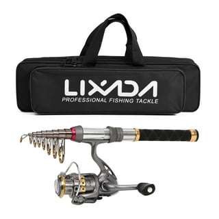  HUIOP Fishing Rod and Reel Combo Full Kit 1.5m Telescopic  Fishing Casting Rod Spincast Reel Set with Hooks Lures Barrel Swivels  Storage Bag,Fishing Rod Reel Combo for : Sports 