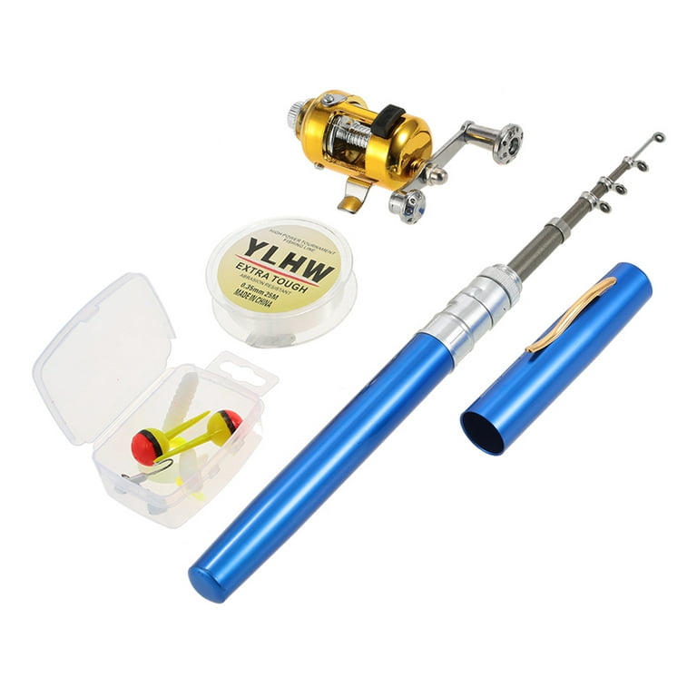 Cheap Fishing Rod Reel Combo Set Mini Telescopic Portable Pocket Pen Fishing  Rod Pole and Reel Aluminum