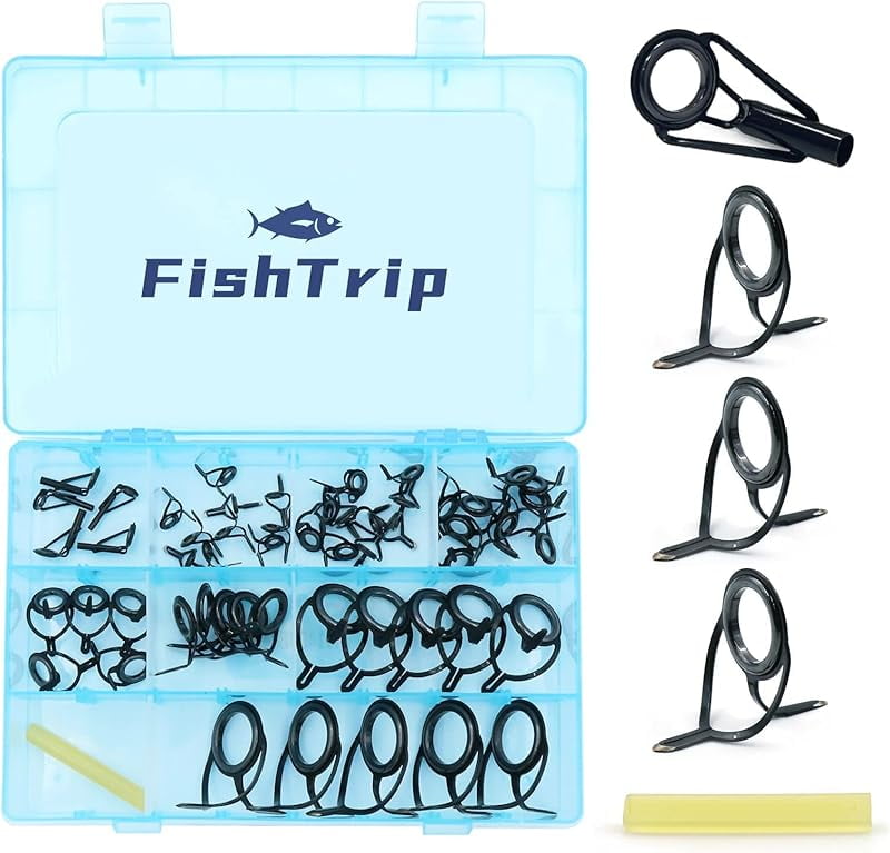 Fishing Rod Repair Kit - 10 Sizes Rod Tips with Ceramic Ring Double ...