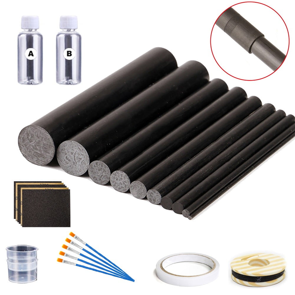 carbon fiber fishing pole repair PLUSINNO & Rod Kit,Complete Supplies for Fishing Pole Tip Replacement with Epoxy Glue,Carbon Sticks,Top Eyelets and Wrapping Thread. : Sports & Outdoors Fishing Rod Repair Kit Complete,Full