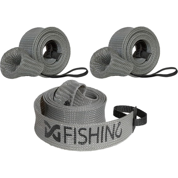 Fishing Rod Sleeve, 3 Pack, 7ft Casting Rod Protector/Sock/Cover (Gray)