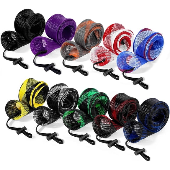 Fishing Rod Sleeve - Fishing Pole Sleeve Fishing Rod Cover for Casting Rod, Sea Fishing Rod, Fly Rod - Braided Mesh Rod Protector Fishing Rod Sock