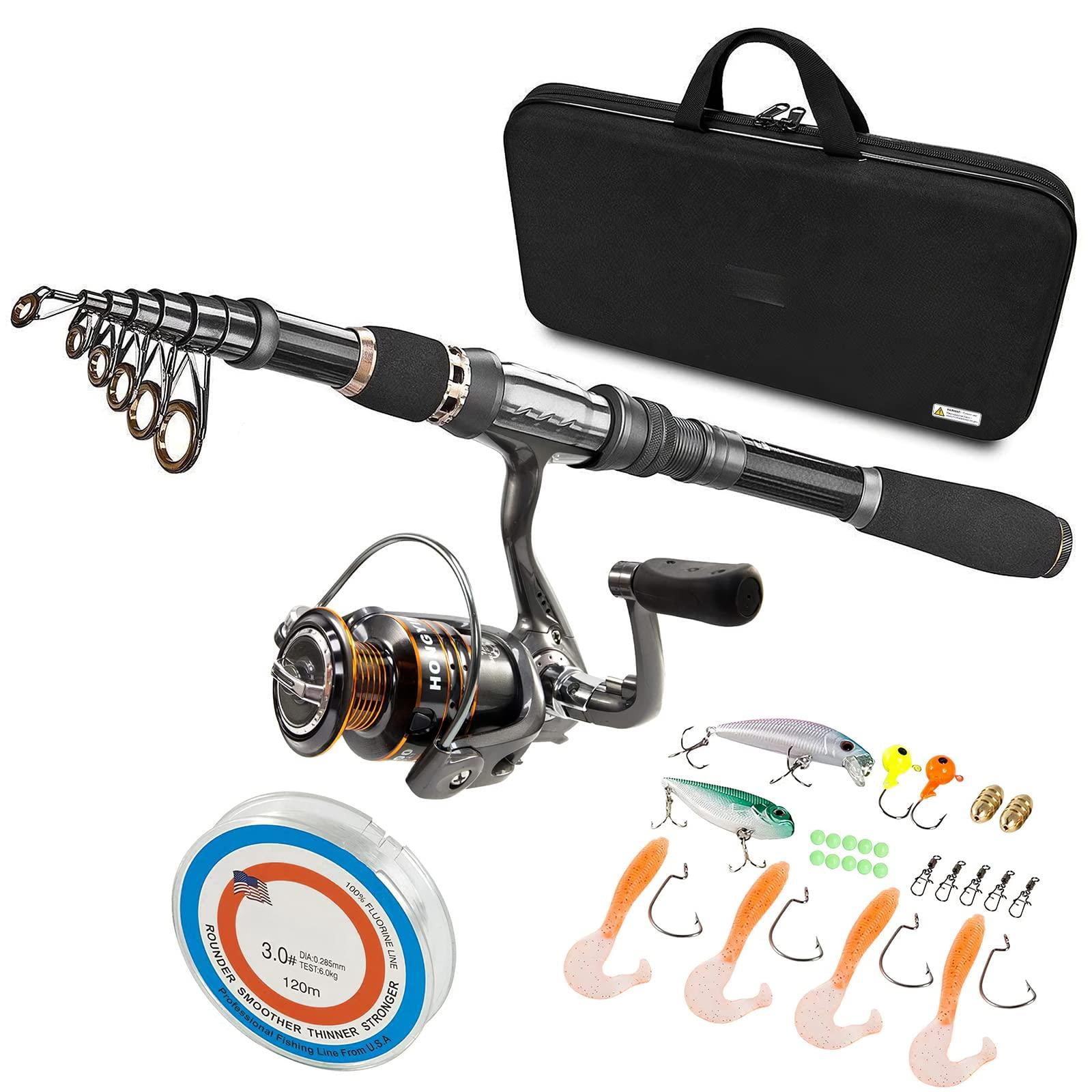 Fishing Rod Telescopic And Reel Combo Collapsible Travel Pole Starter ...
