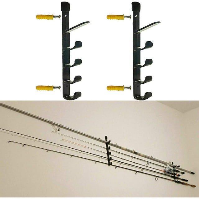 Fishing Rod Wall Storage Rack, Fishing Pole Holder for Garage & Cabin