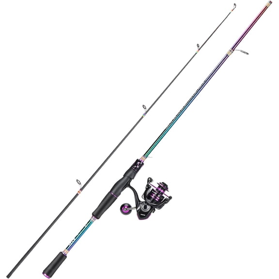 Fishing Rod and Reel Combo, Medium Fishing Pole with Baitcasting Reel Combo, 2-Piece Fishing Combo