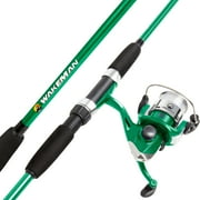 Fishing Rod and Reel Combo Spinning Reel Fishing Gear for Bass and Trout Fishing Great for Kids Green - Swarm Series by Wakeman