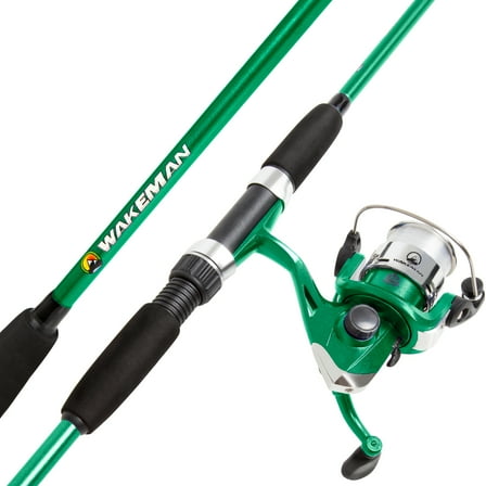 Swarm Series Green Fishing Rod and Reel Combo for Bass and Trout by Wakeman