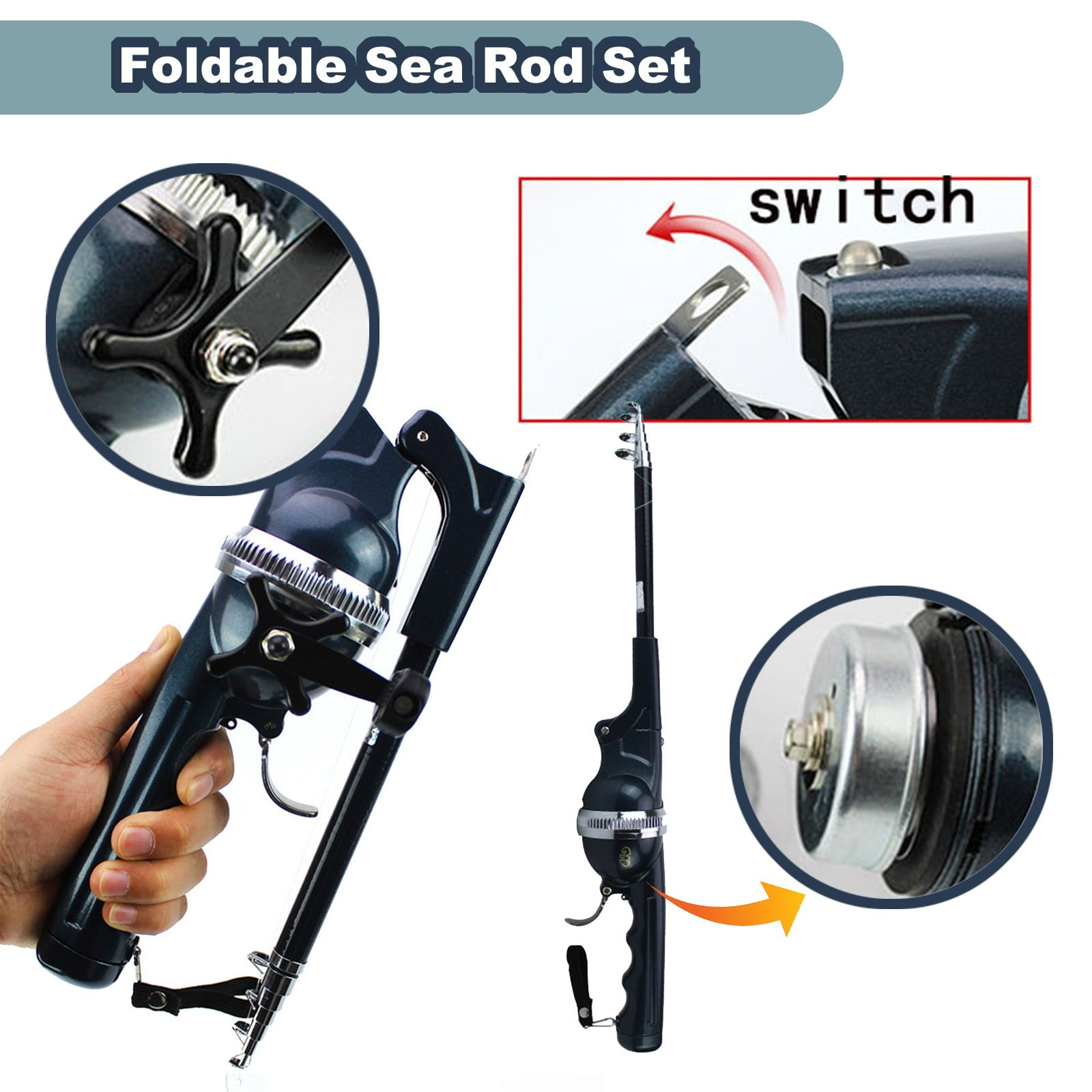 Fishing Rod and Reel Combos Carbon Fiber Telescopic Fishing Pole with Reel Combo Sea Saltwater Freshwater Kit Fishing Rod Kit As Shown