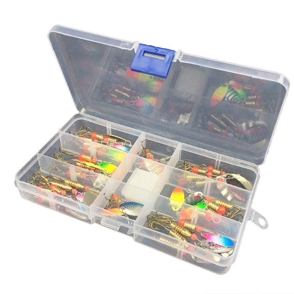 Fishing Rotating Sequins Set, 31Pcs/11Pcs Fishing Lures Baits Metal Fish Hooks Rotating Sequins Tackle Kit Box