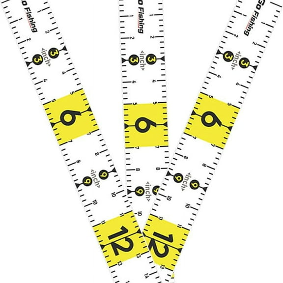 Fishing Ruler for Boat 51" Self-Adhesive Fish Measuring Decals (3 Pack) Waterproof Self Adhesive Measuring Ruler Tape (White)