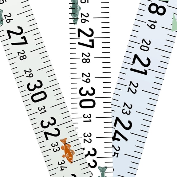 Fishing Ruler for Boat 58" Self-Adhesive Fish Measuring Decals (3 Pack) Waterproof Self Adhesive Measuring Ruler Tape (Mix Colors)