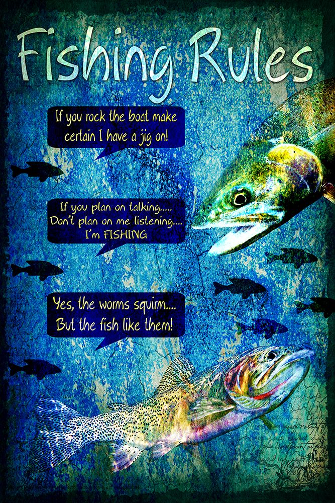 Fishing Rules Poster Print LightBoxJournal (15 x 24)