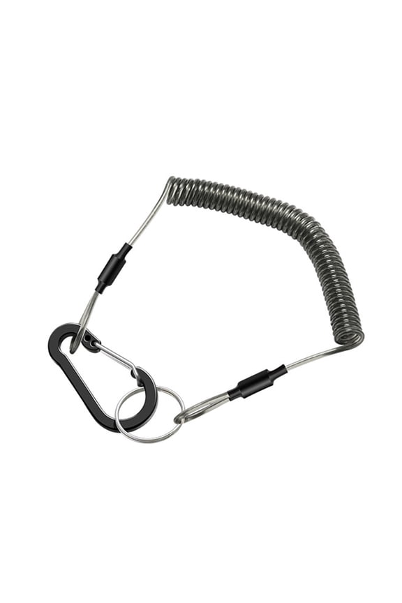 Fishing Lanyards Spring Coiled with Carabiner Spring Coiled Keychains AntiLost Retractable Cord Stretchy Spirals Keyring