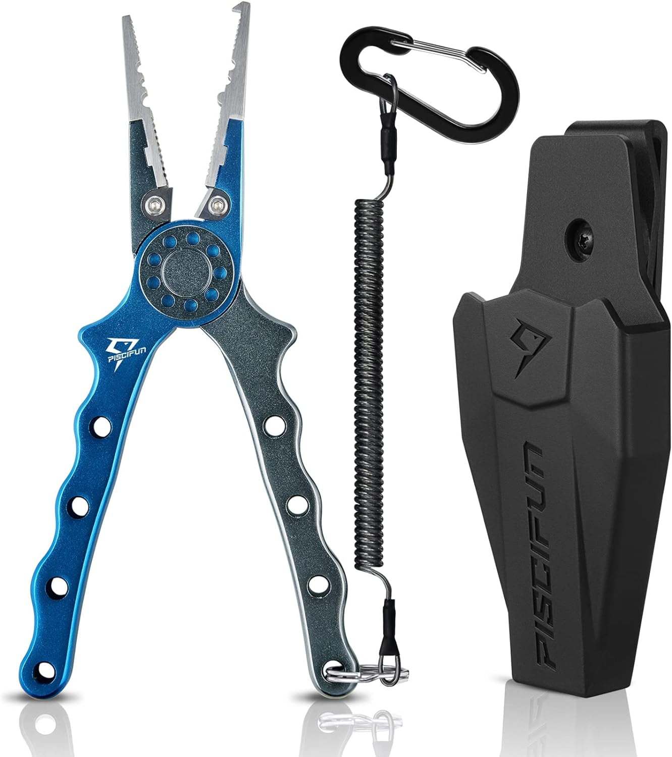 Fishing , Saltwater Fishing with Split Ring, Fish Hook Remover, Corrosion Resistance Fly Fishing with Braid Cutters, Sheath and Lanyard, Fishing Gear Gifts for Men