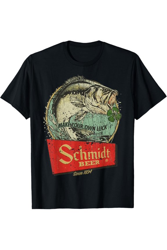 Fishing Schmidt Beer Make Your Own Luck 1894 Vintage T-Shirt