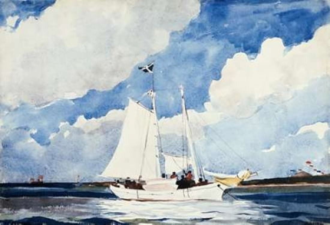 Fishing Schooner Nassau Canvas Art - Winslow Homer (20 x 28)
