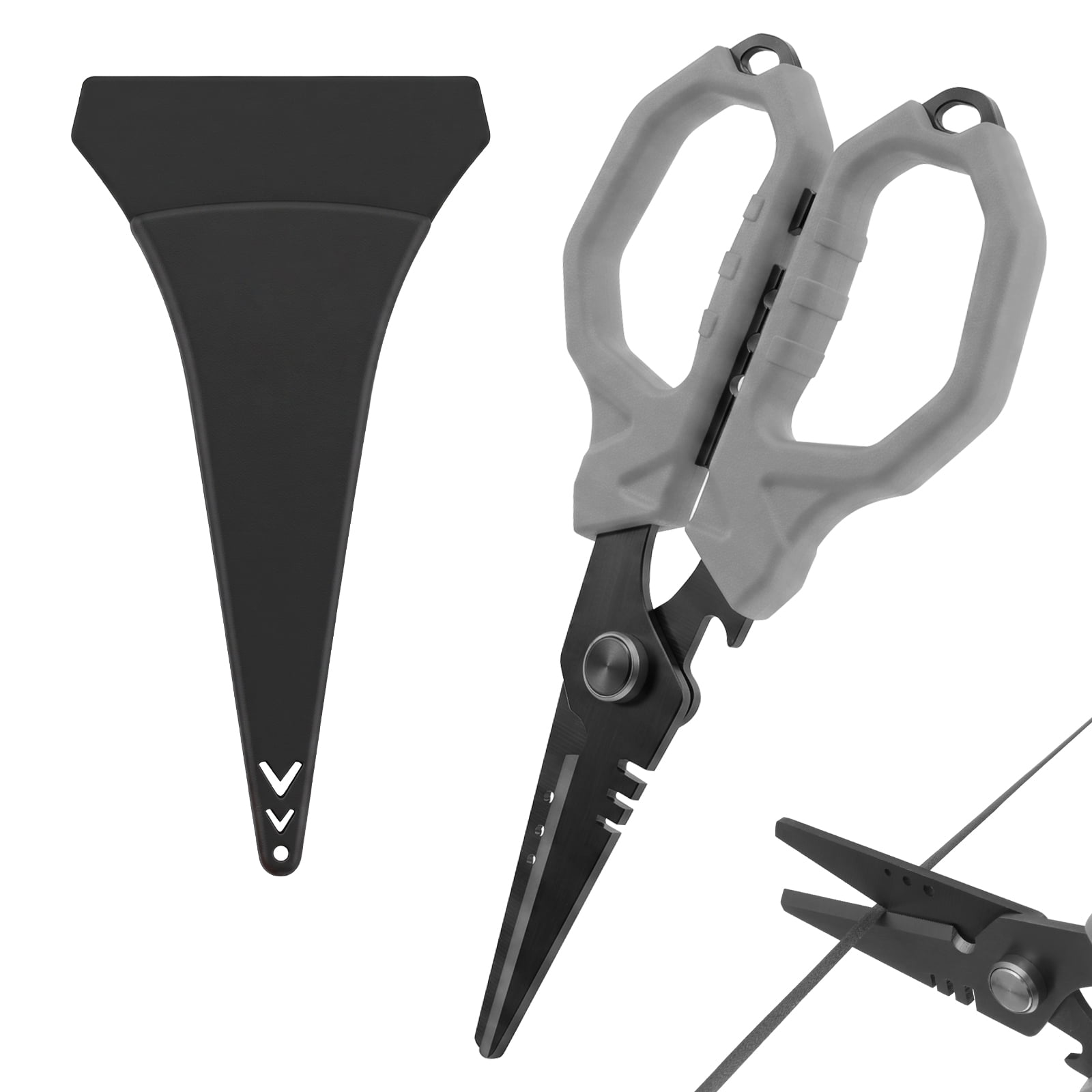 Fishing Scissors, Braid Cutter & Multi-Tool, Saltwater,Titanium-Coated ...