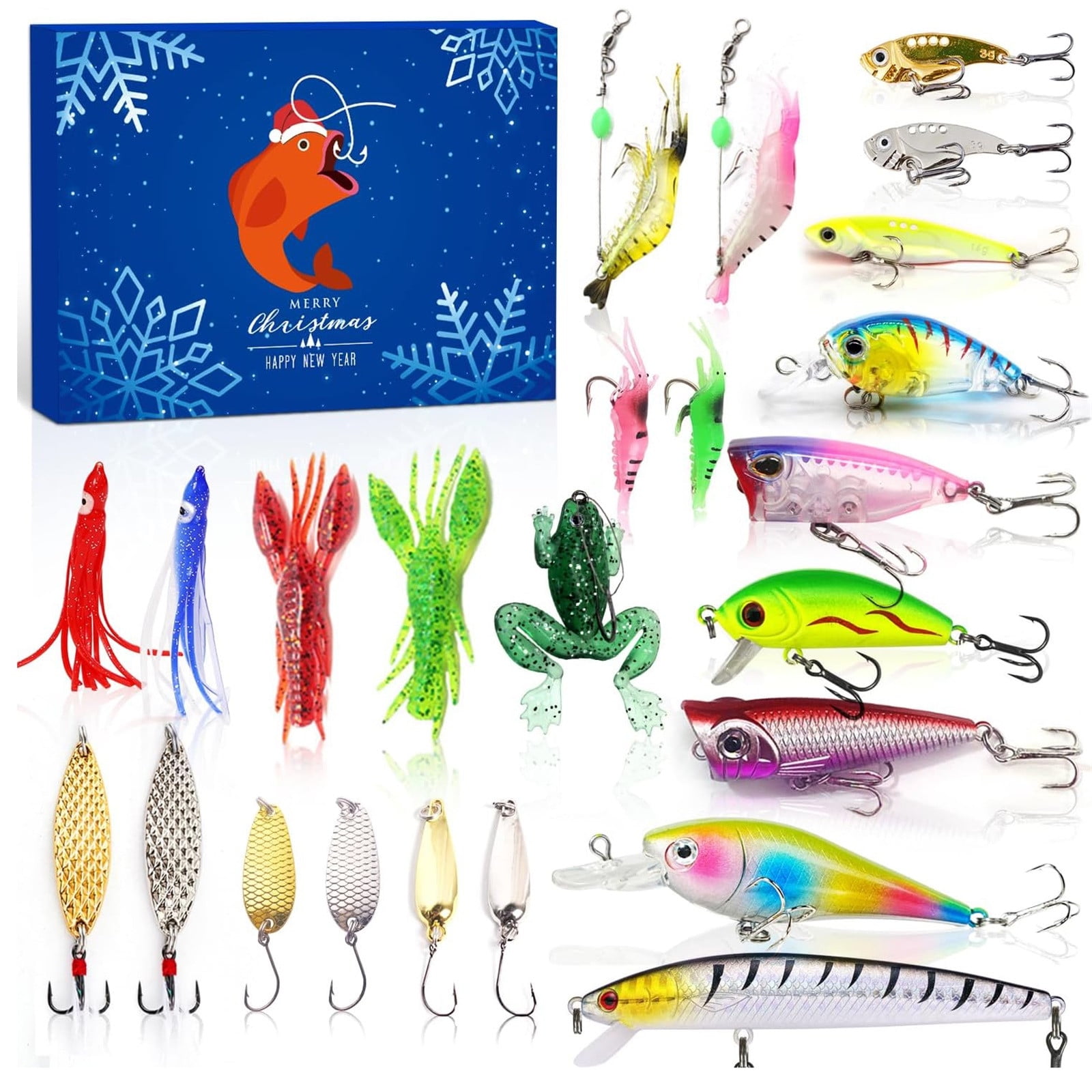 Angel Adventskalender 2025 - 24 Tage Fishing Köder Countdown Für Angler