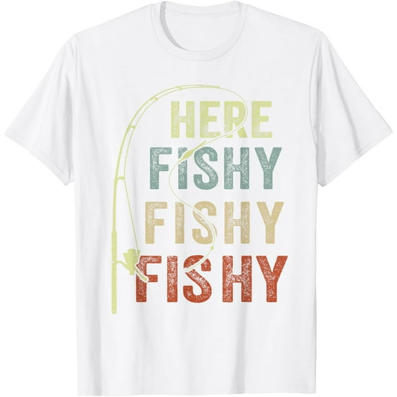 Fishing-Shirt Here-Fishy Graphic Funny T-Shirt