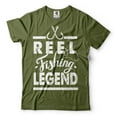 thumbnail image 1 of Fishing Shirt Reel Fishing Legend T-Shirt Fishing Gifts Fisherman Shirt Father's Day Fishing Shirt (Large Military Green), 1 of 6