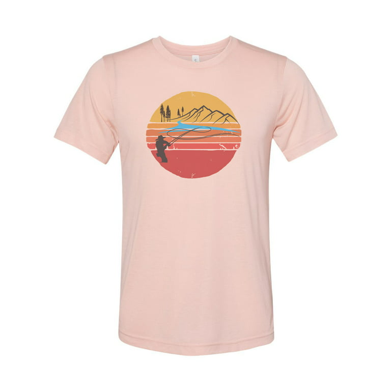Fishing Shirt, Sun Down, Fly Fishing Shirt, Trout Fishing Shirt, Unisex  Fishing Tee, Soft Bella T, Sublimation, Fishing Apparel, Colorado, Peach,  SMALL 