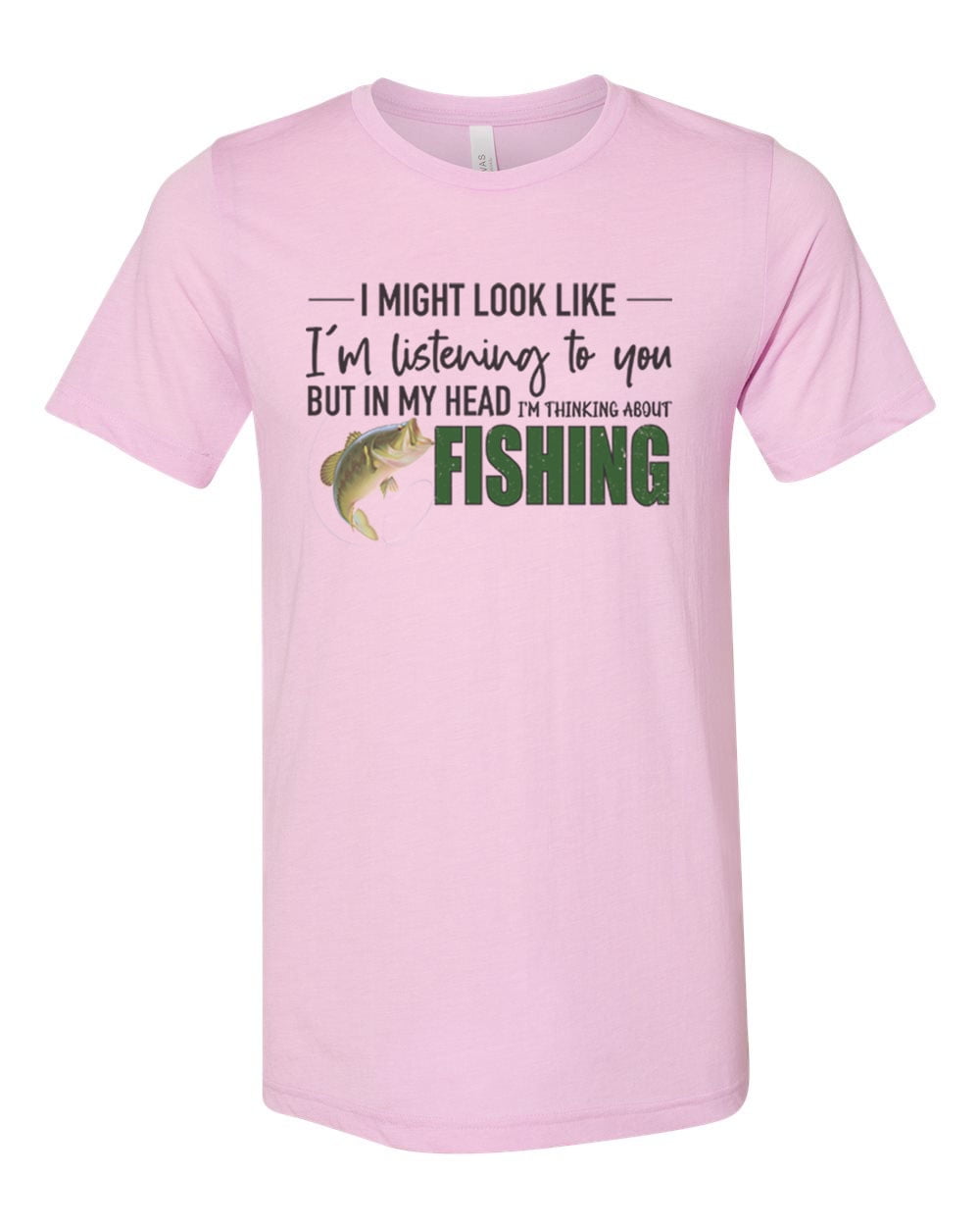 Fishing Shirt, Thinking About Fishing, Fishing Gift, Unisex Fit, Dad Gift,  Gift For Him, Fishing Tshirt, Fisherman Shirt, Fisherman Gift, Lilac, XL 