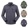 thumbnail image 1 of Fishing Shirt for Men Convertible Long Sleeve Work Shirt Quick Dry Tactical Shirt with Pockets Breathable Mesh for Hiking Travel, 1 of 8