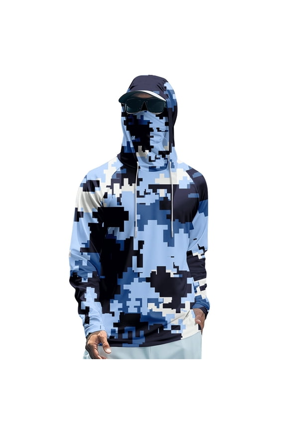 Fishing Shirt with Hood Cooling Hoodies Hooded Shirt Uv Casual Summer UPF 50+ Uv Rash Guard