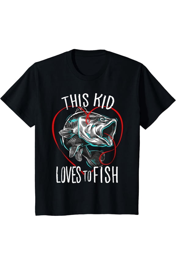 Fishing Shirts Boys This Kid Loves to Fish T-Shirt Tops Tee